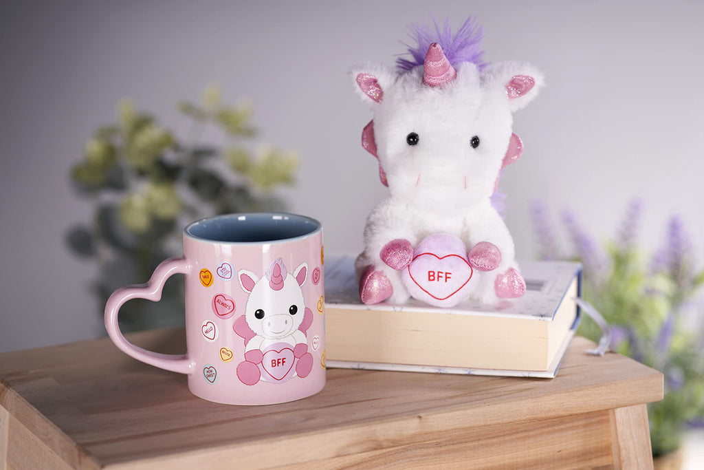 Swizzels Love Hearts Sparkles The Unicorn 'BFF' 11OZ Mug & Plush Gift Set