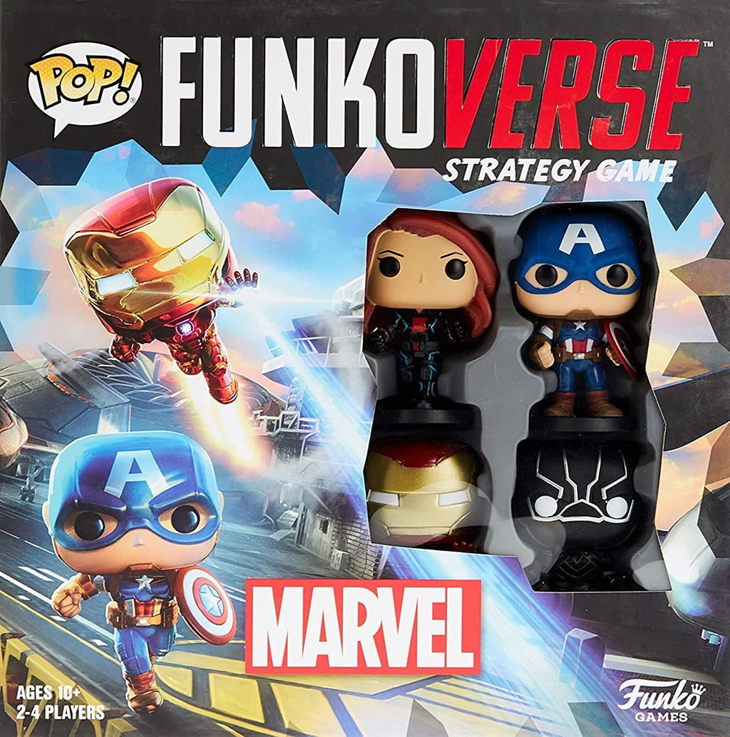 Funkoverse Marvel 100 4Pack Captain America, Black Widow, Iron Man And Black Panther