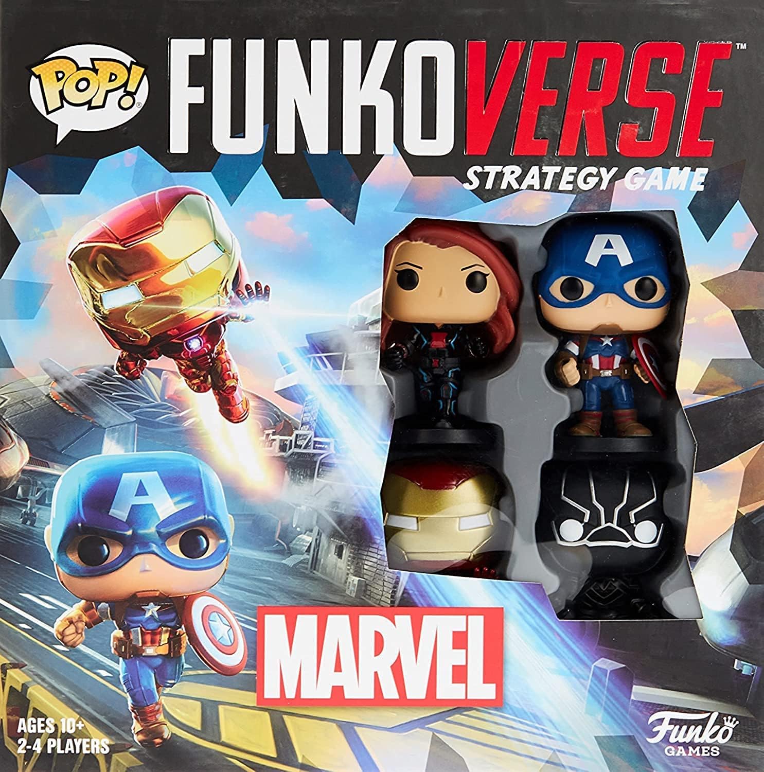 Funkoverse Marvel 100 4Pack Captain America, Black Widow, Iron Man And Black Panther