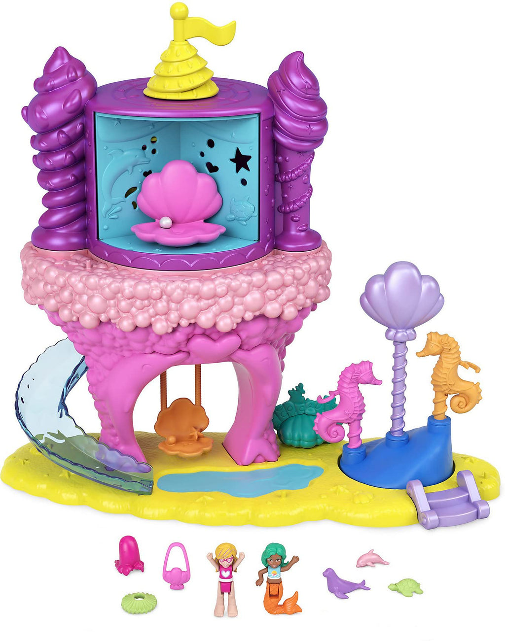 Polly Pocket Rainbow Mermaid Cove Ride Playset