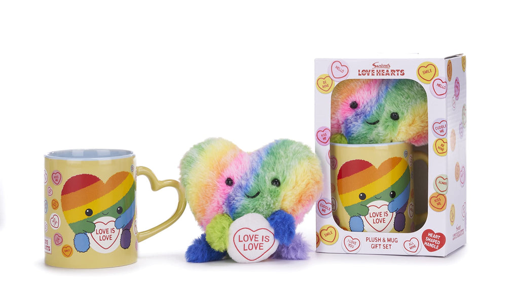 Swizzels Love Hearts Arty The Big Hearty 'Love is Love' 11OZ Mug & Plush Gift Set