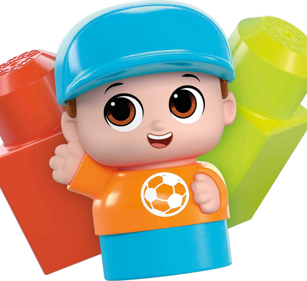 MEGA BLOKS Fisher-Price Block Spinning Wagon with 20 Pieces and Storage