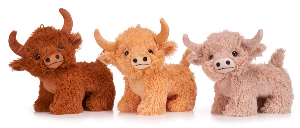 8Inch Fluffy Highland Cow 3asst (3pcs)