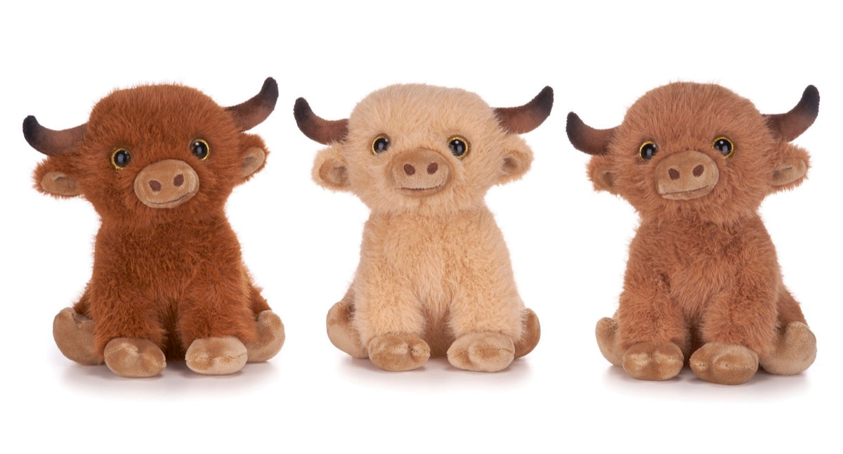 8" Highland Cow Plush 3asst (3pcs)