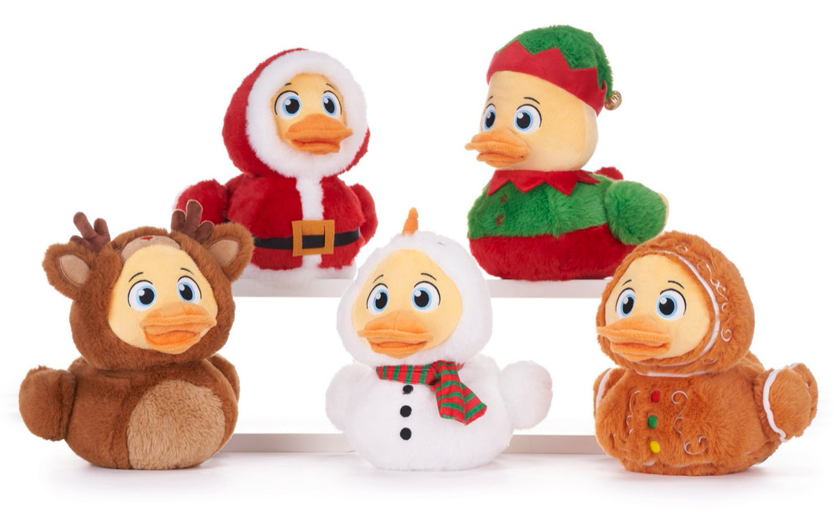 8.5"/20cm Christmas Quack Pack Ducks Plush (5pcs)