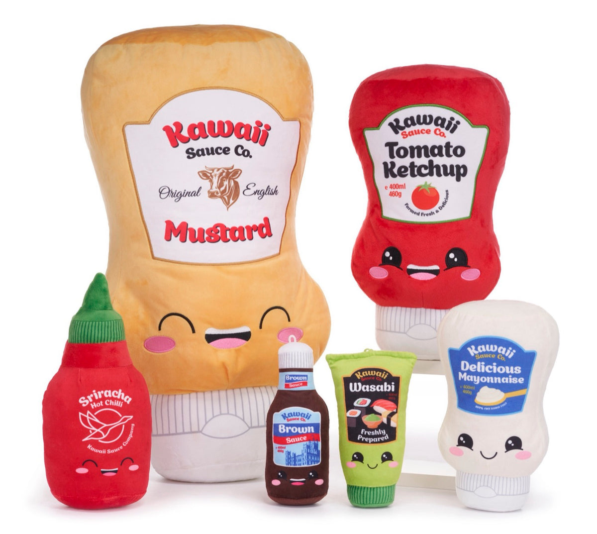 7inch Kawaii Kuties Plush Sauces 6asst (6pcs)