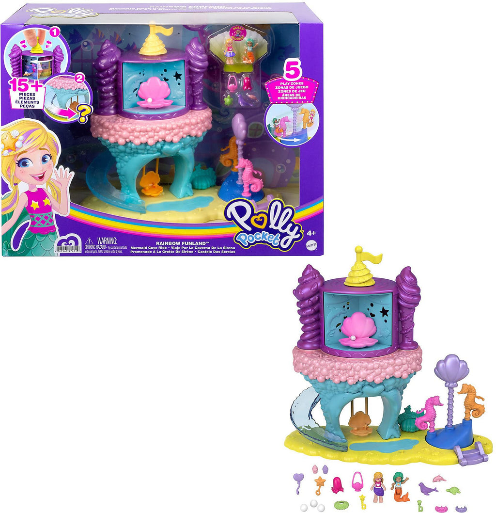 Polly Pocket Rainbow Mermaid Cove Ride Playset