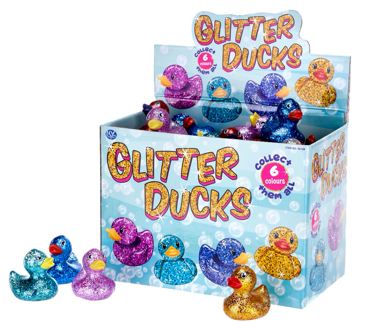 Glitter Ducks 6cm Plastic Duck 6asst (48pcs)