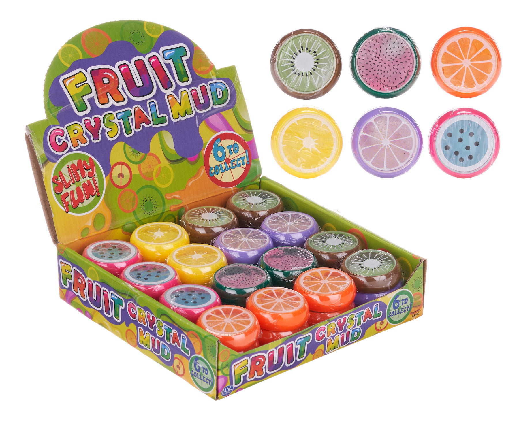 4cm Fruit Crystal Mud 6asst (36pcs)