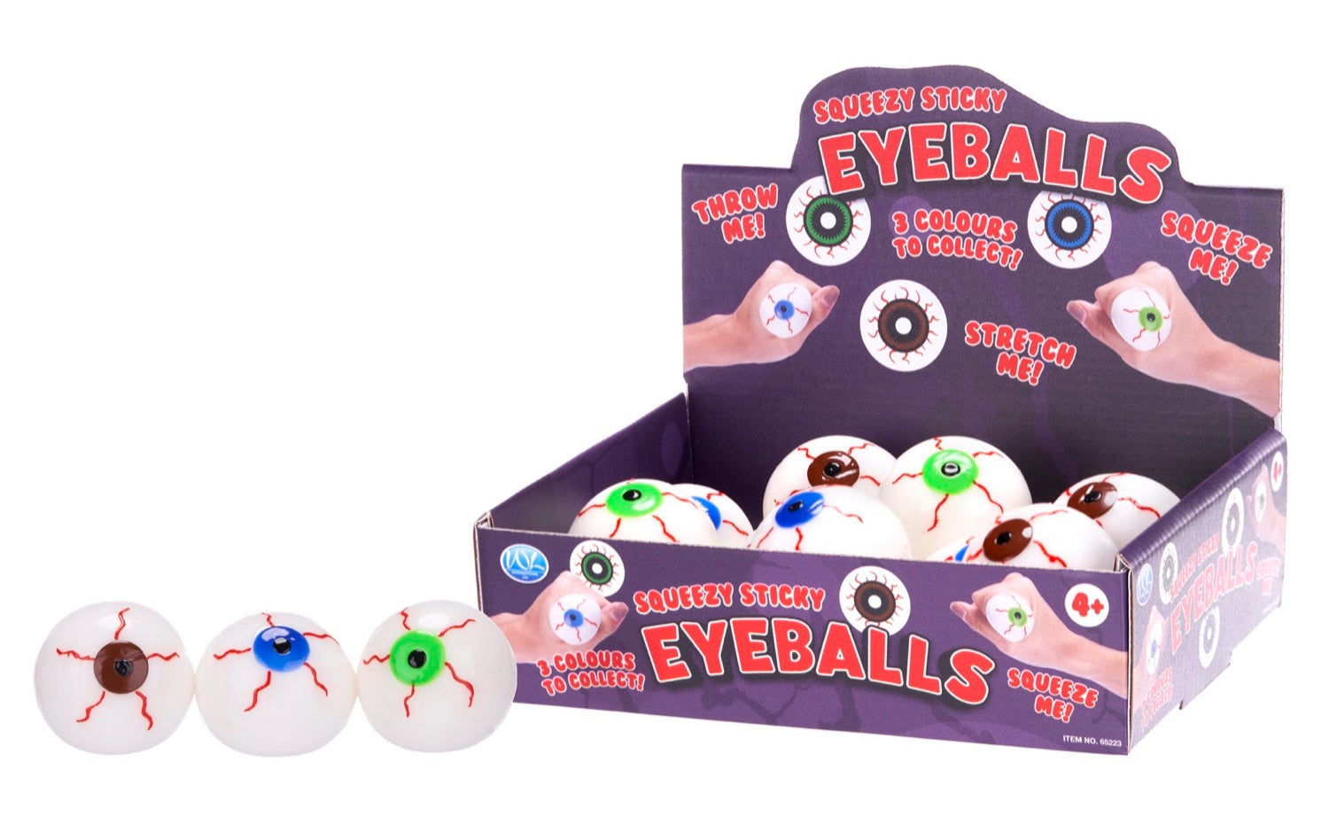 Squeezy Sticky Eye 3asst (36pcs)
