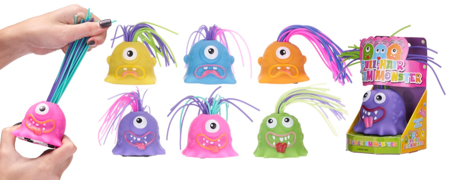 Pull Hair Scream Monster 6 Asst