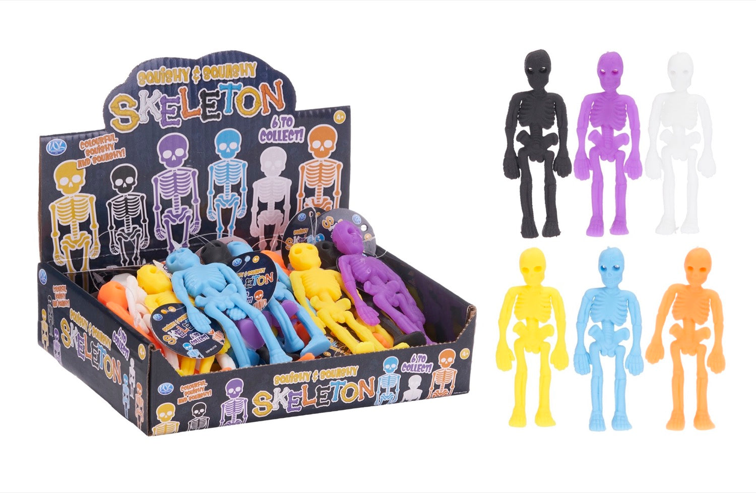 Squishy Skeleton 6 Asst (12pcs)