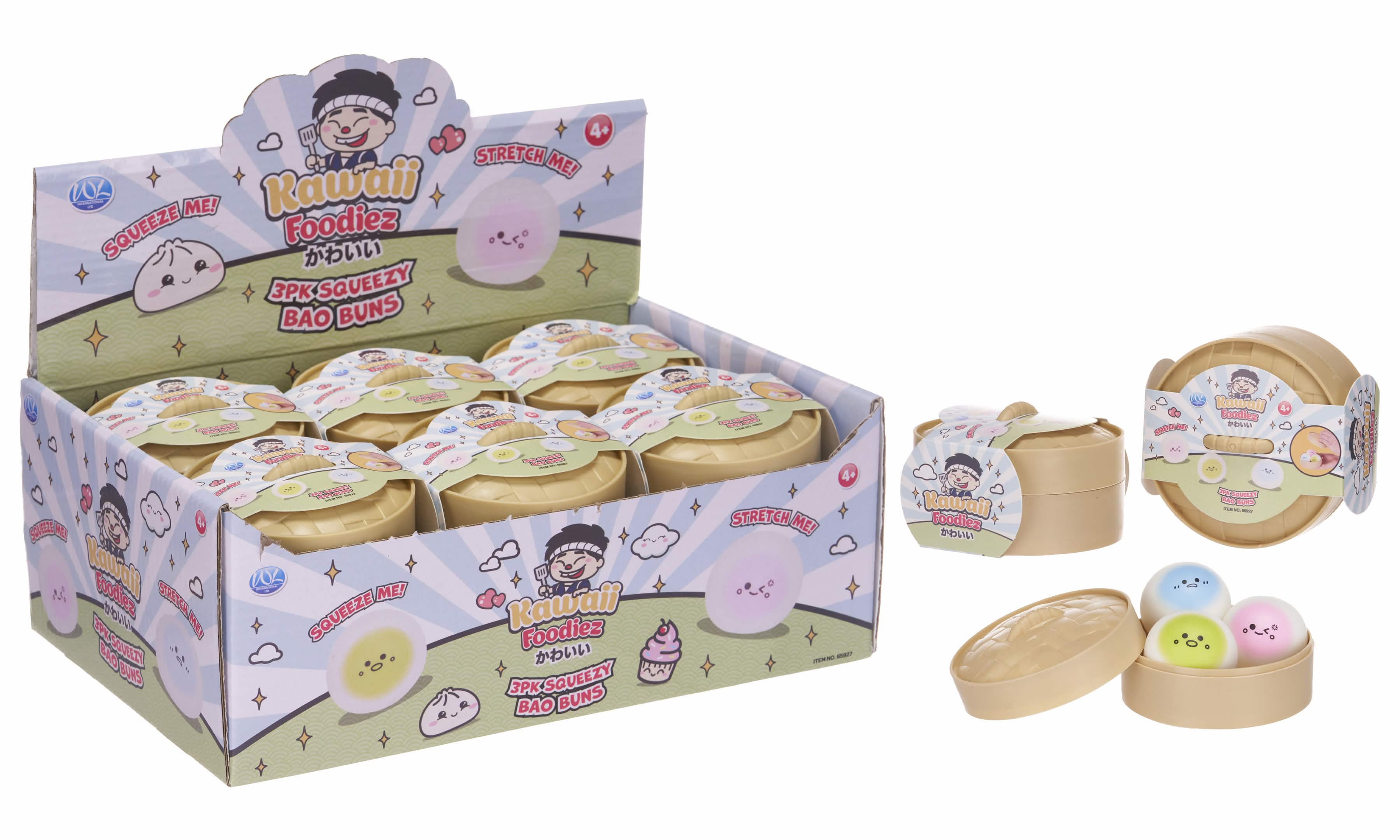 Kawaii Foodiez 4.5cm Squeezy Bao Buns (12pcs)