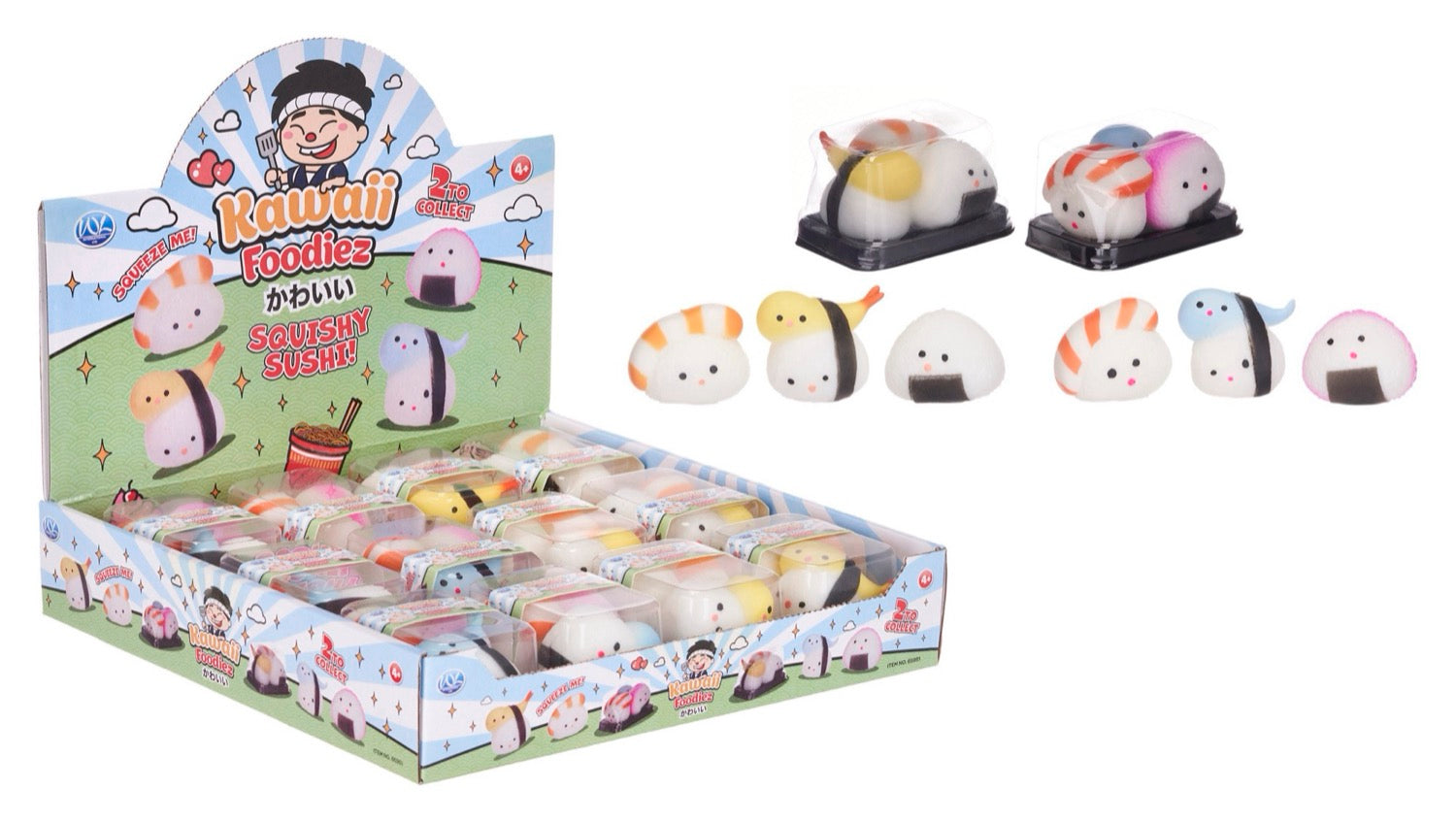 Kawaii Foodiez Squishy Sushi 2 Asst (12pcs)