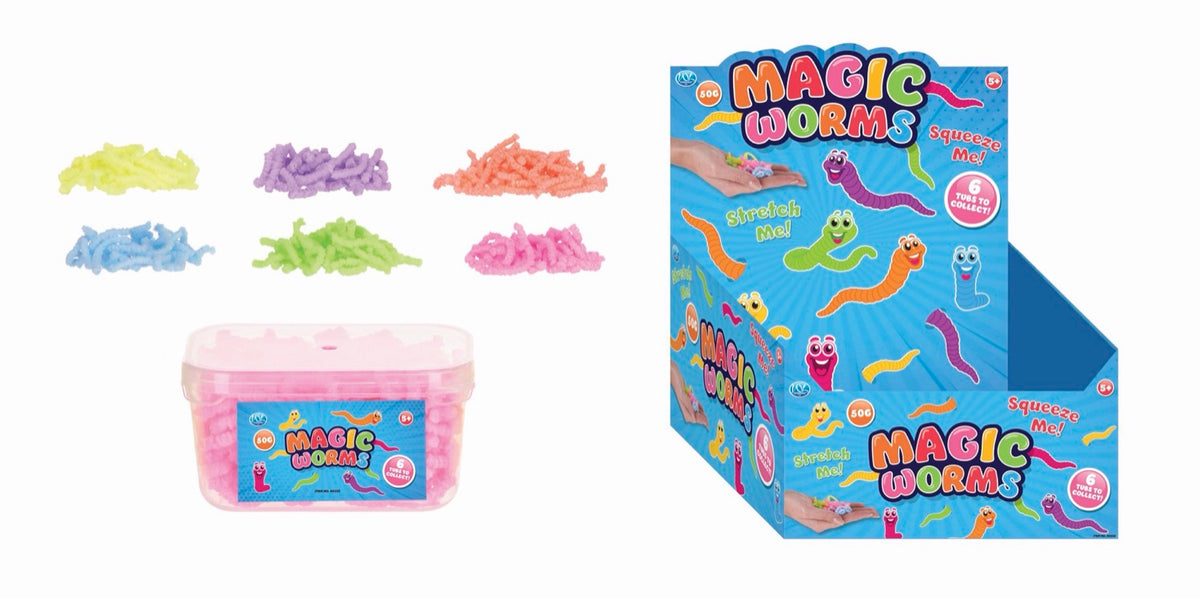 50g Magic Worms in Tub 6asst (36pcs)