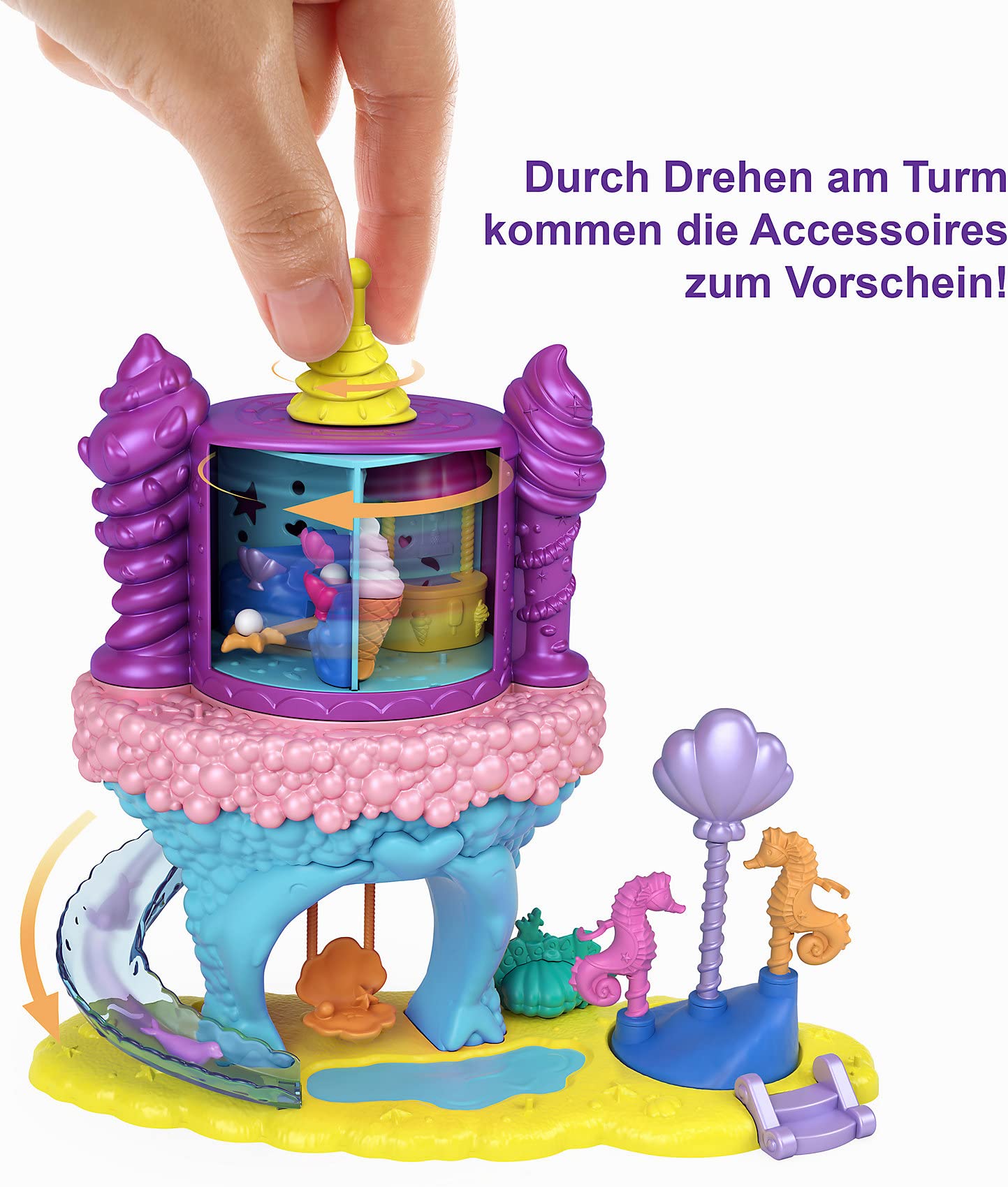 Polly Pocket Rainbow Mermaid Cove Ride Playset
