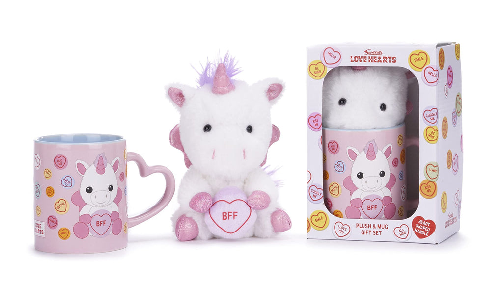 Swizzels Love Hearts Sparkles The Unicorn 'BFF' 11OZ Mug & Plush Gift Set