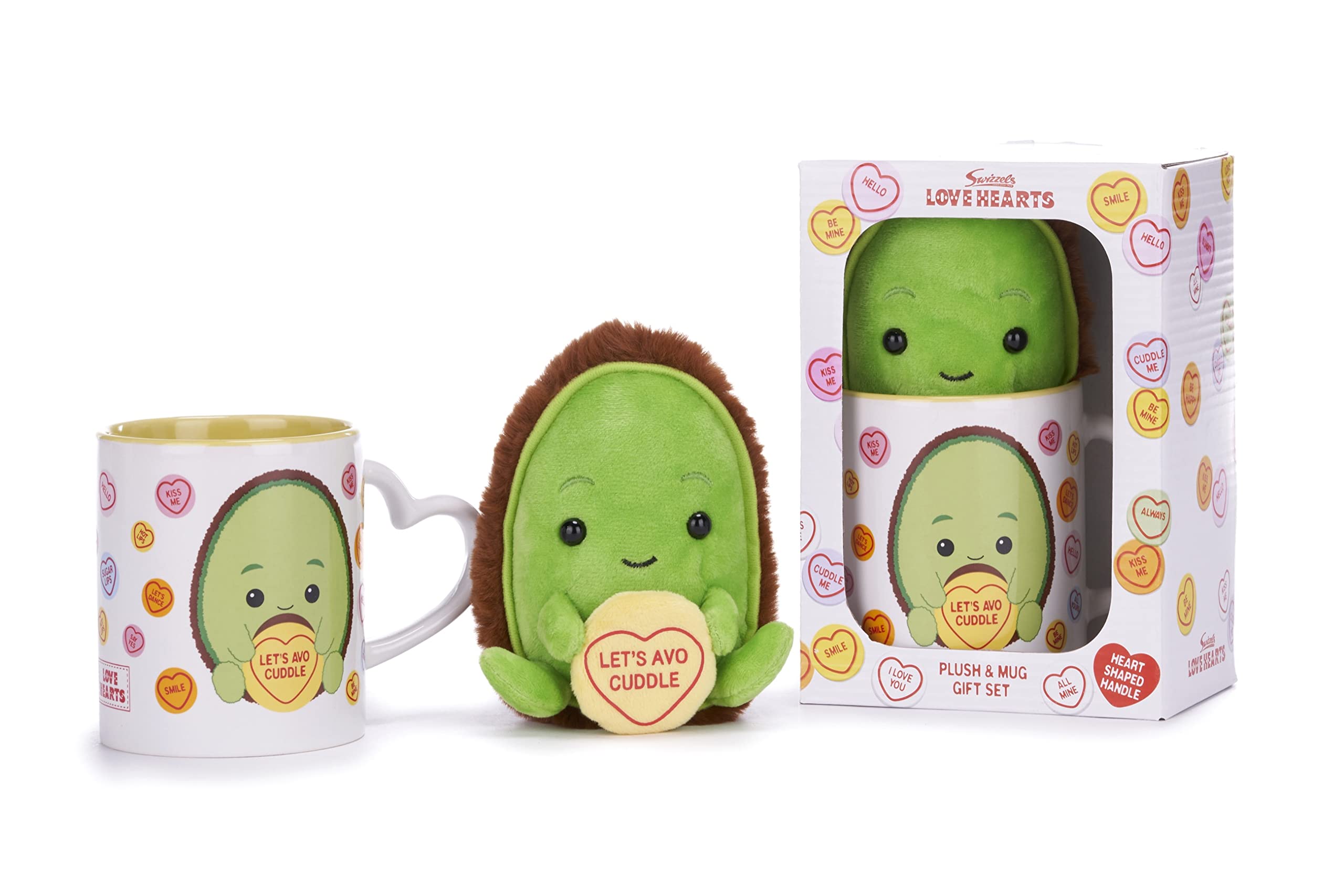 Swizzels Love Hearts Alan The Avocado 'Let's AVO Cuddle' 11OZ Mug & Plush Gift Set