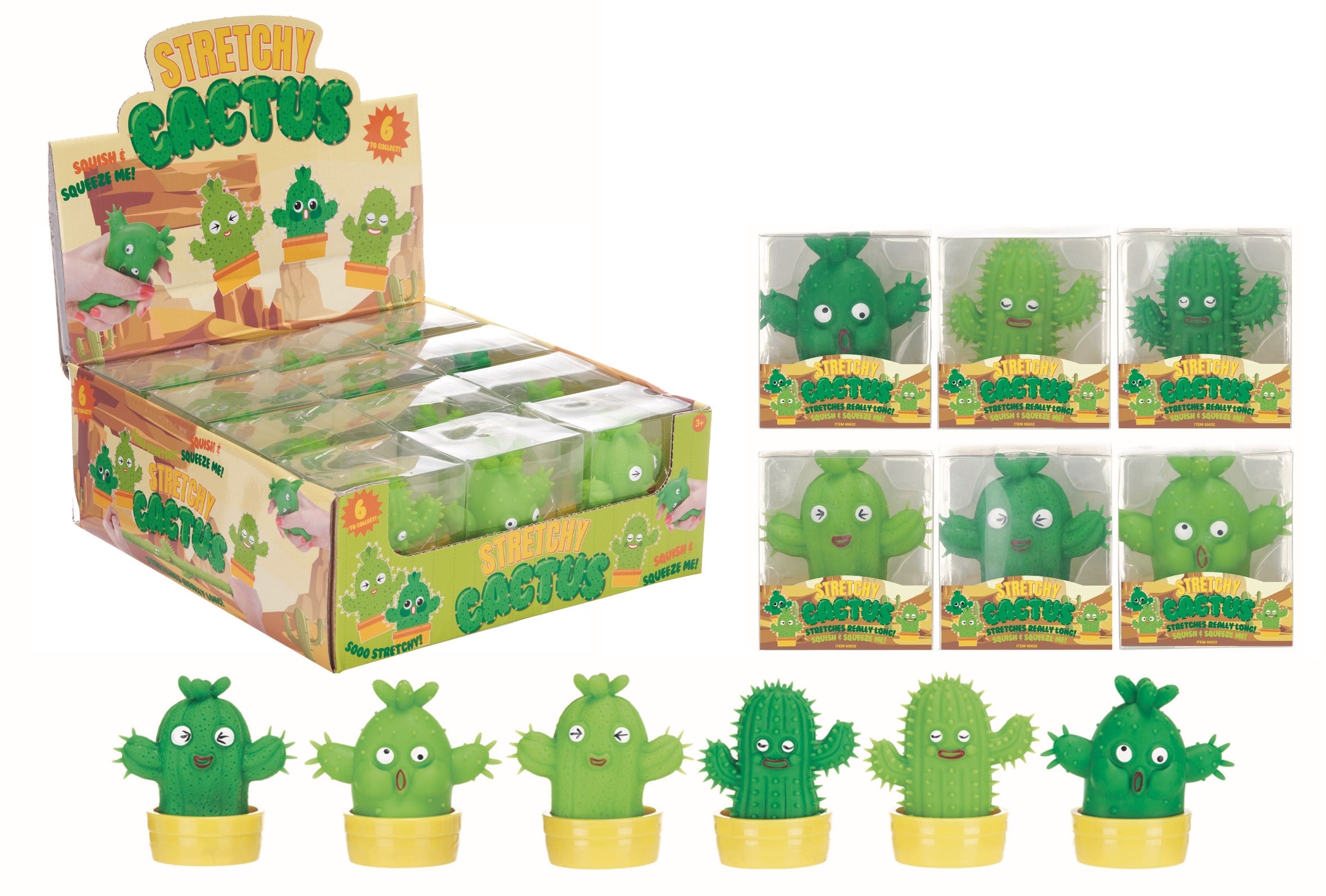 Cactus funny face boxed squeeze toy (12pc)