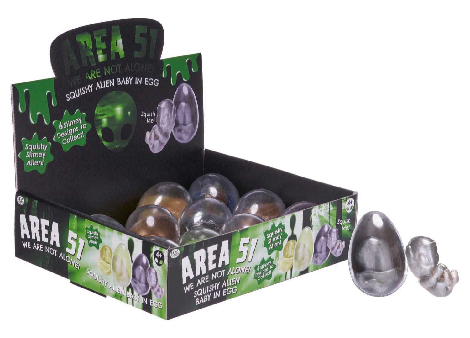 Area 51 Alien Baby in Egg Putty 6 Asst (12pcs)