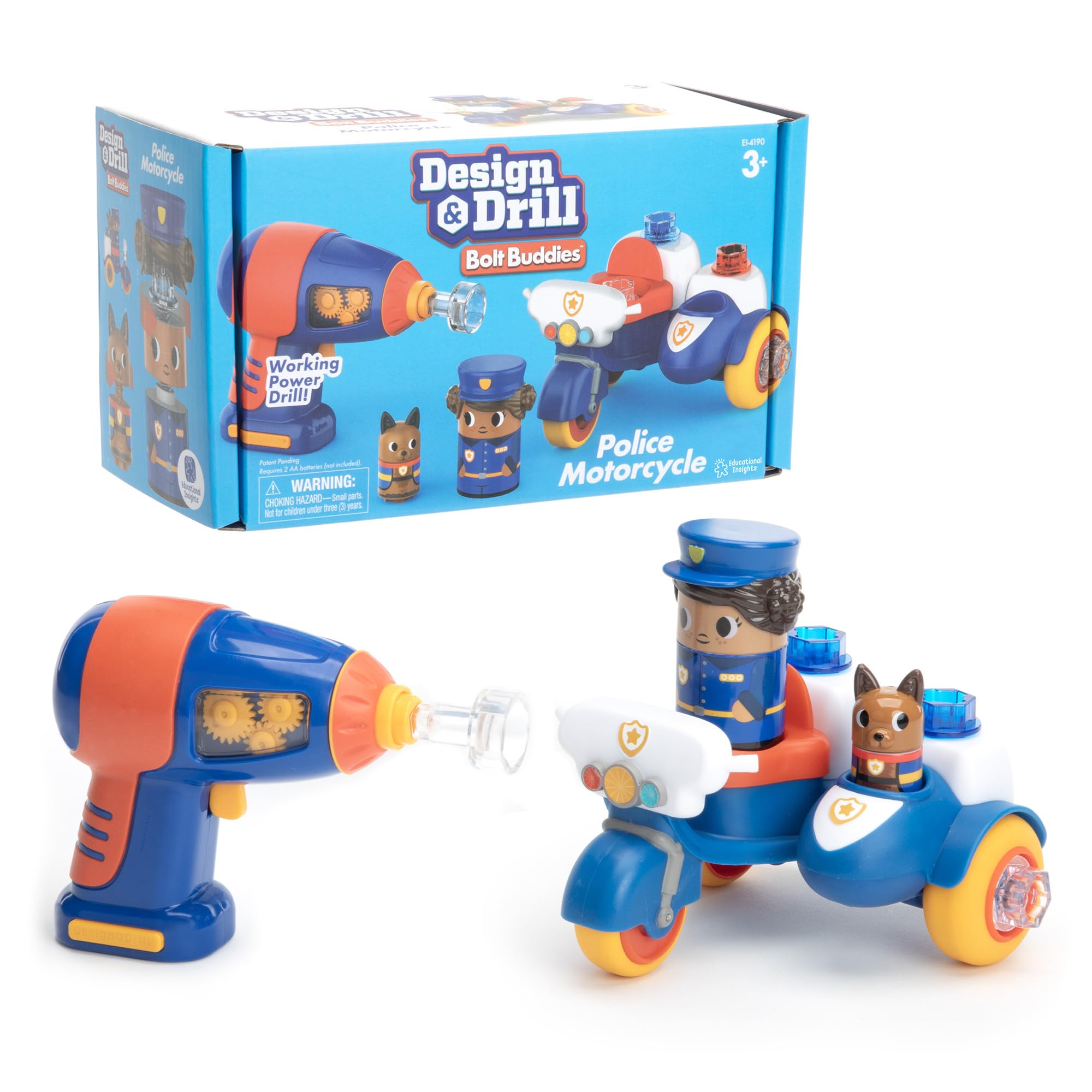 Design & Drill Bolt Buddies Police Motorcycle