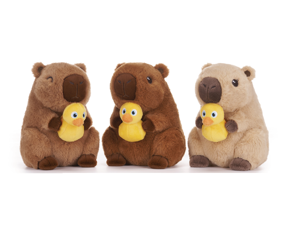 Capybara Holding Ducks 9" Soft Toy (3pc)