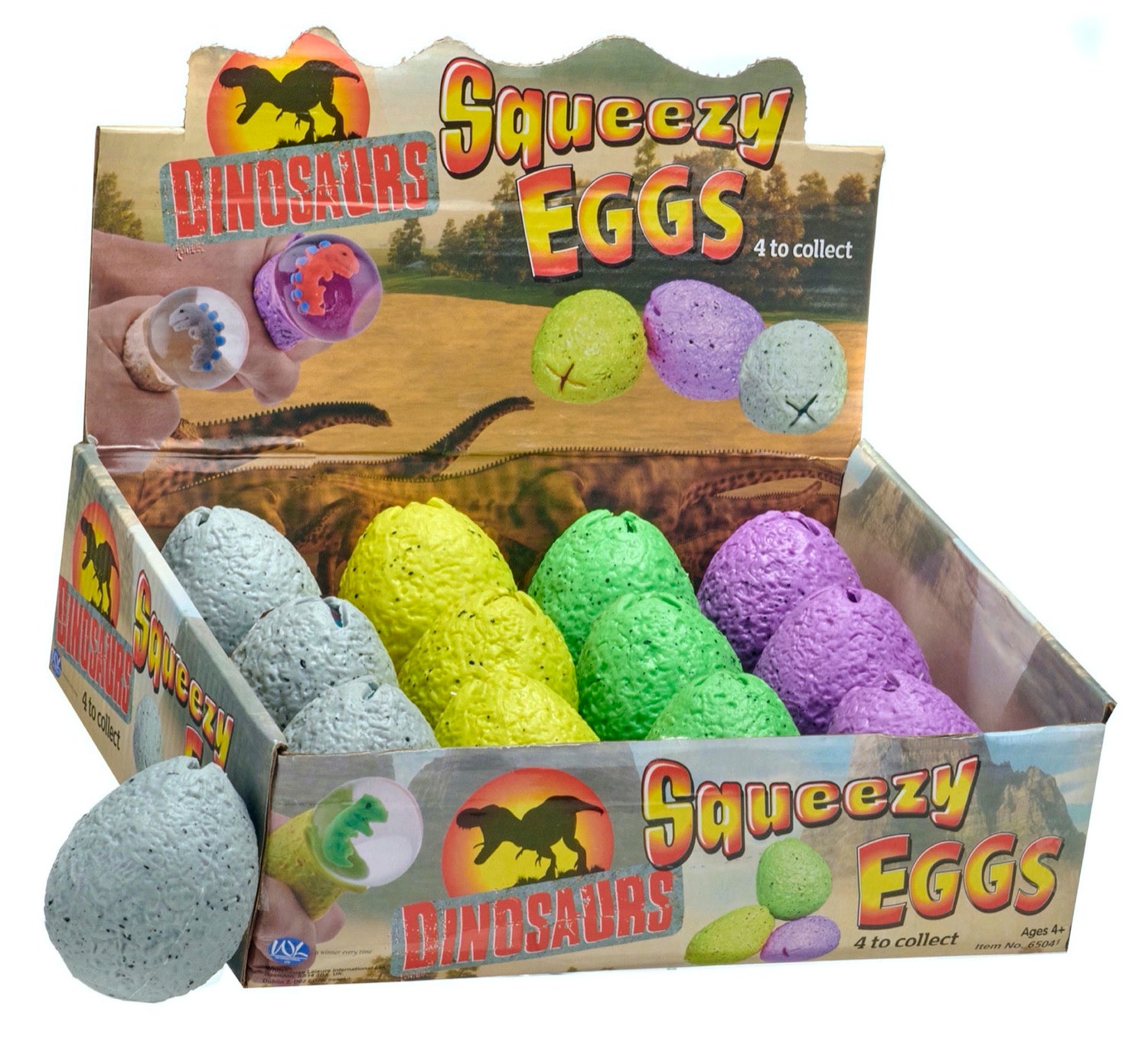 Squeezy Dinosaur Egg Surprise Dinosaur 4 asst (12pcs)