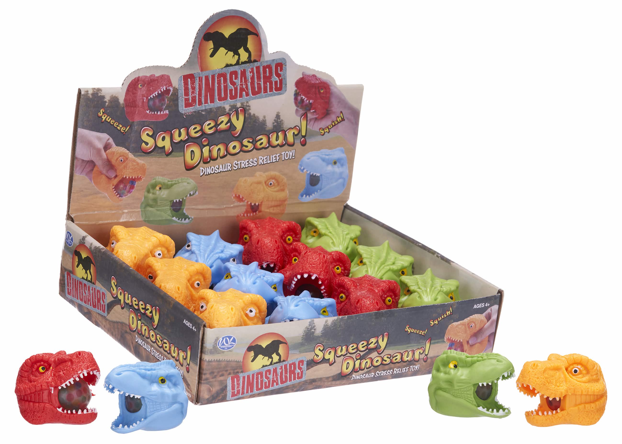 Dinosaur Squeezy Head Squishy Ball (12pcs)