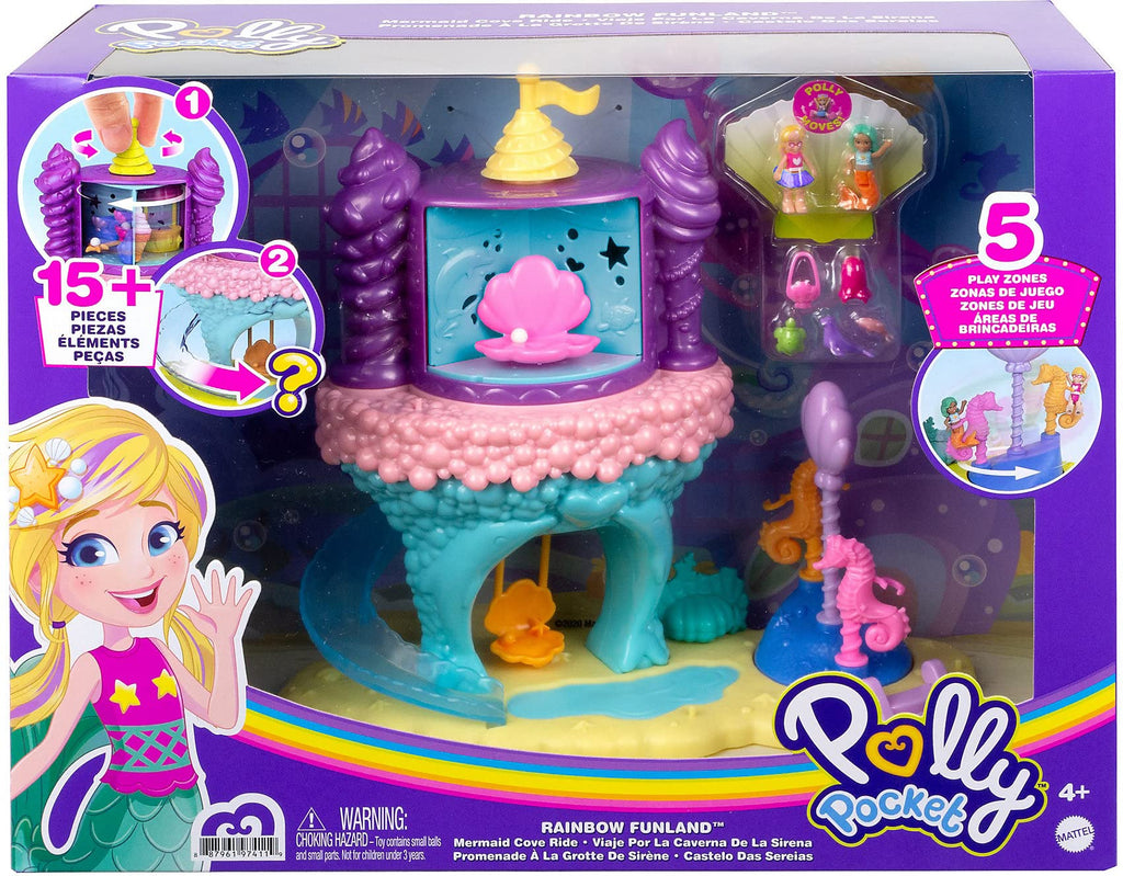 Polly Pocket Rainbow Mermaid Cove Ride Playset