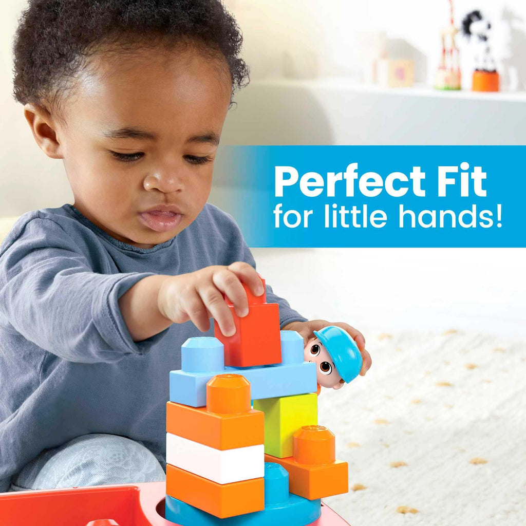 MEGA BLOKS Fisher-Price Block Spinning Wagon with 20 Pieces and Storage