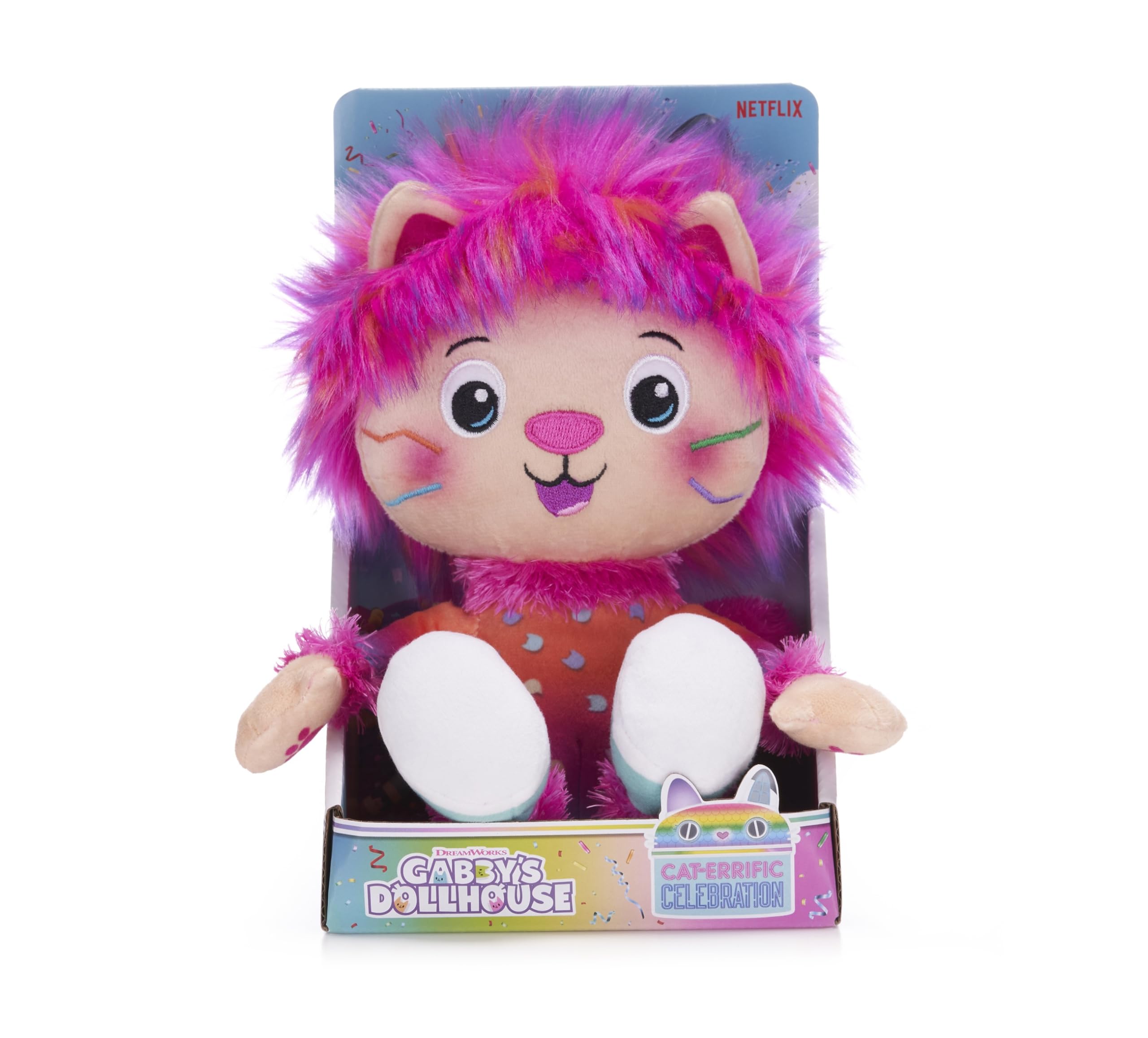 Posh Paws Gabby's Dollhouse 10" Marty the Party Cat Soft Toy
