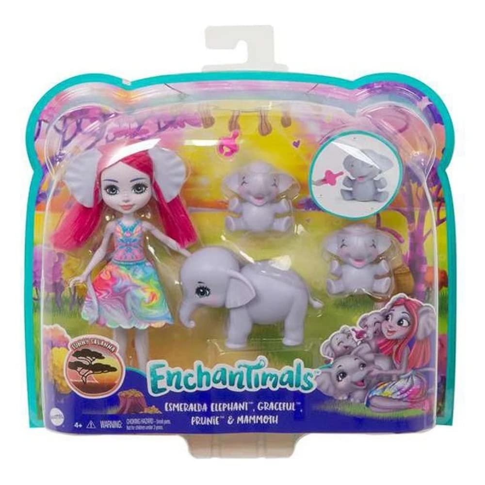 Enchantimals Sunny Savanna Emerald Elephant Doll with Elephant