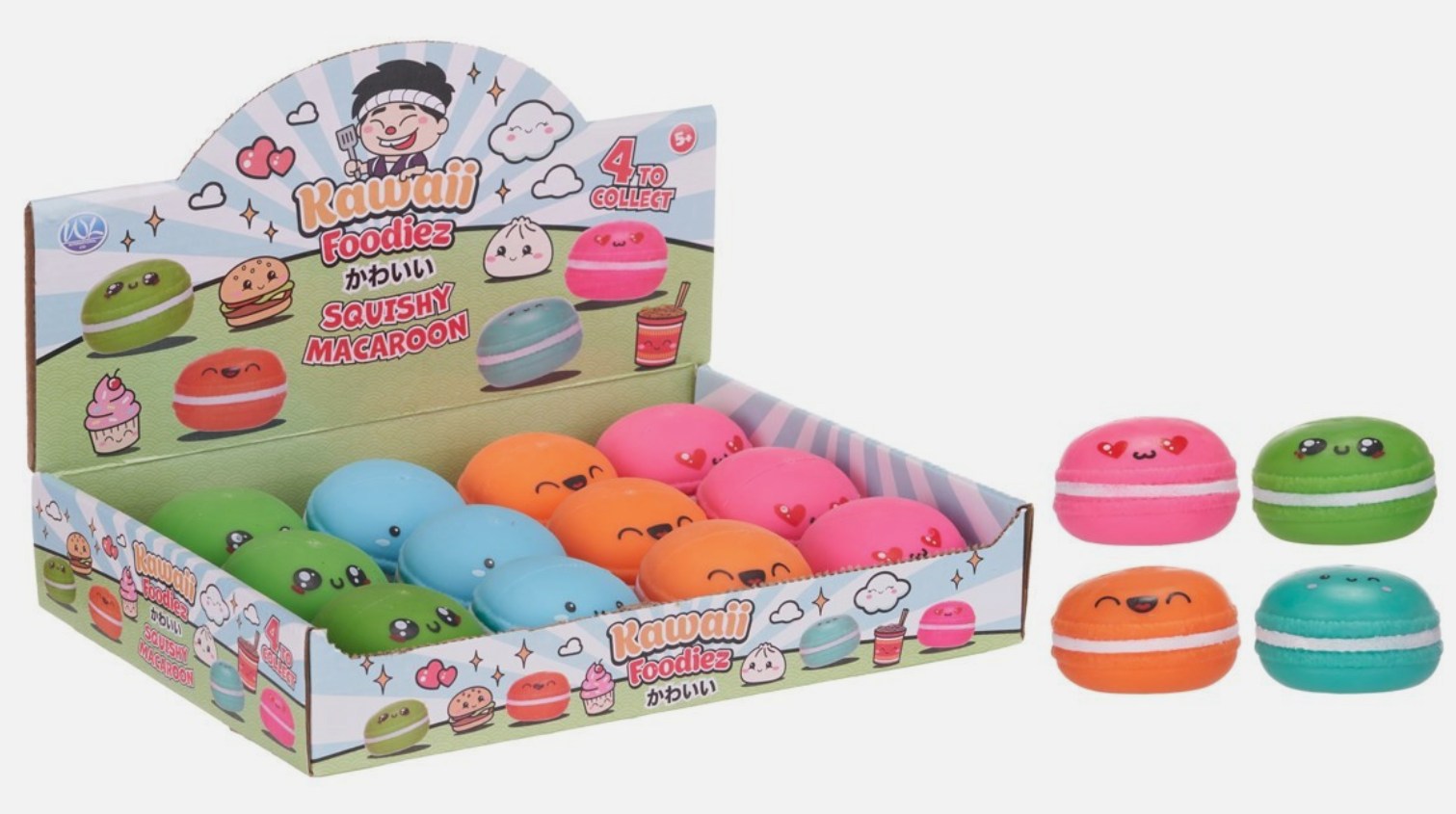 Kawaii Kutie Foodies squashy Macaroon toy (12pc)