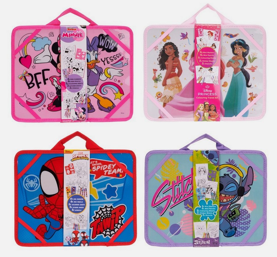 Travel colouring art set 4 assortment (5pc)