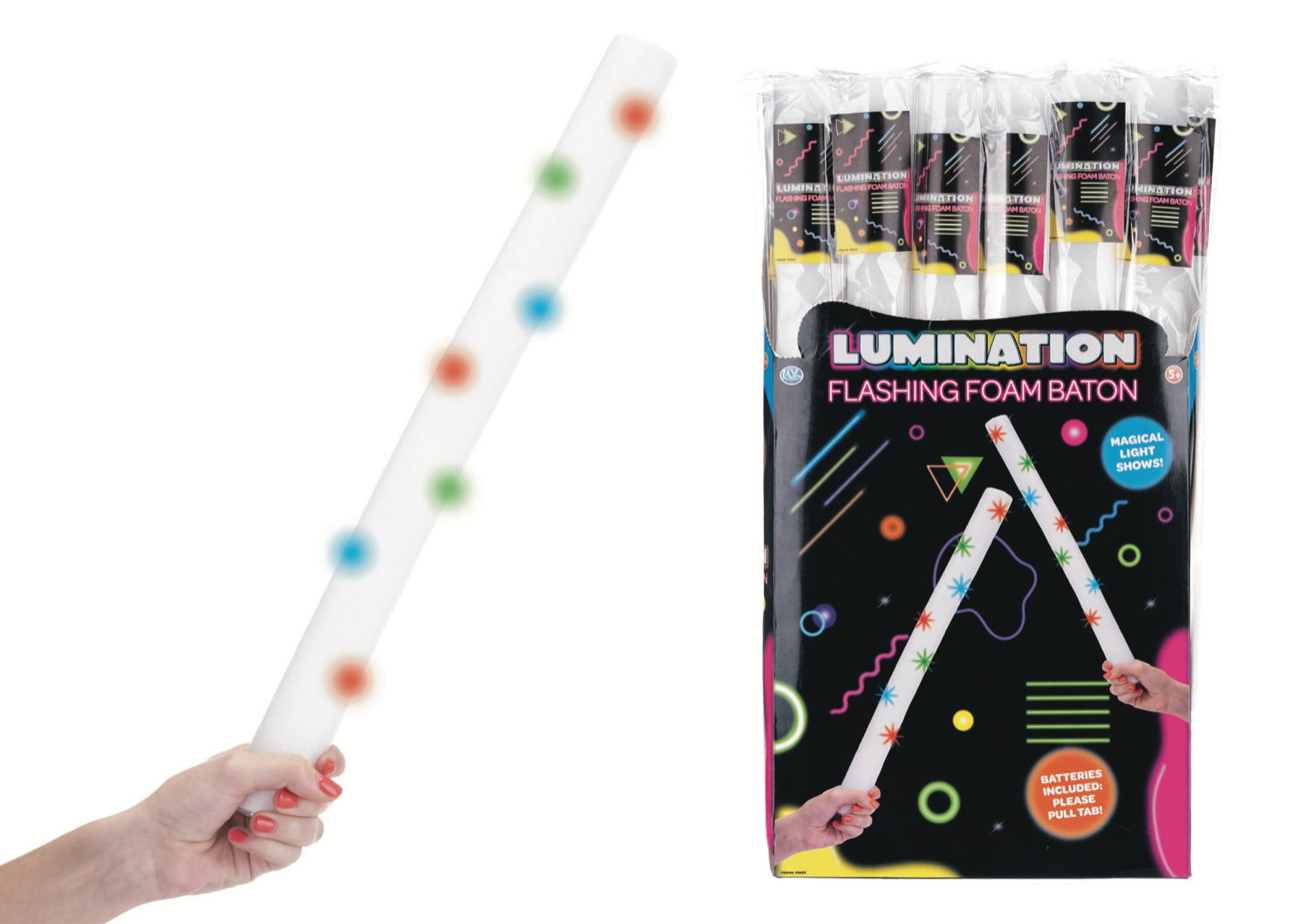 Lumination Flashing Foam Baton 47cm (18pcs)