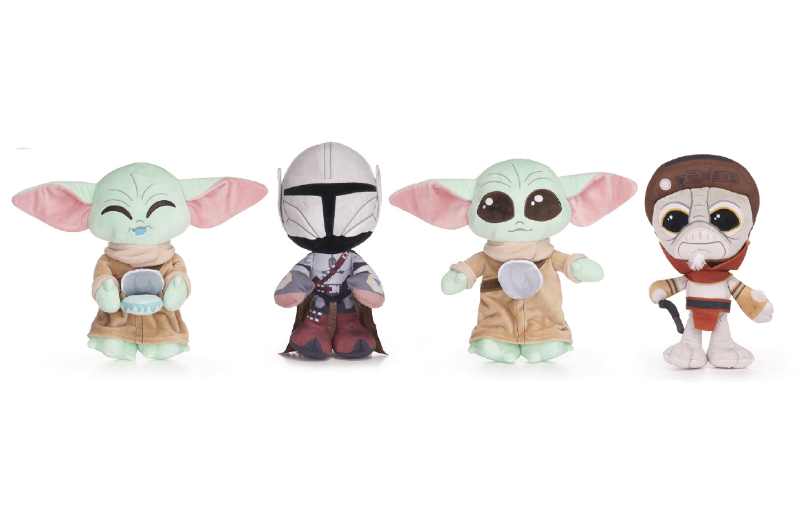 Grogu & Mandalorian 12" Soft toys (4pc)