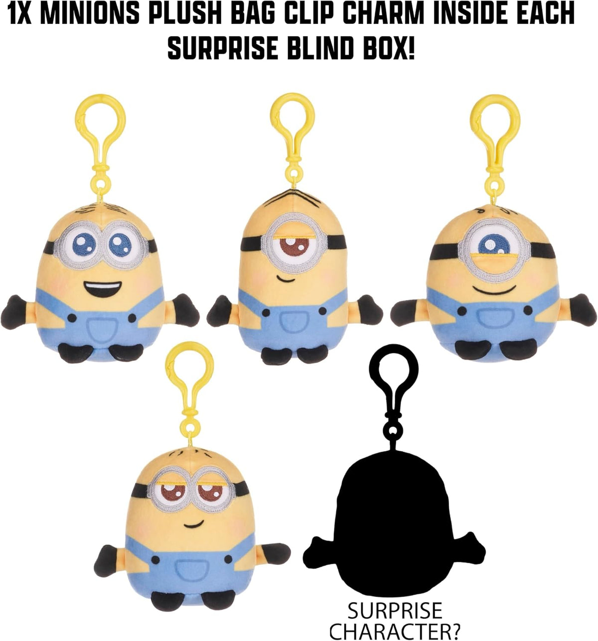Minions & Monsters Surprise Blind Box Plush Bag Clips (9pc)