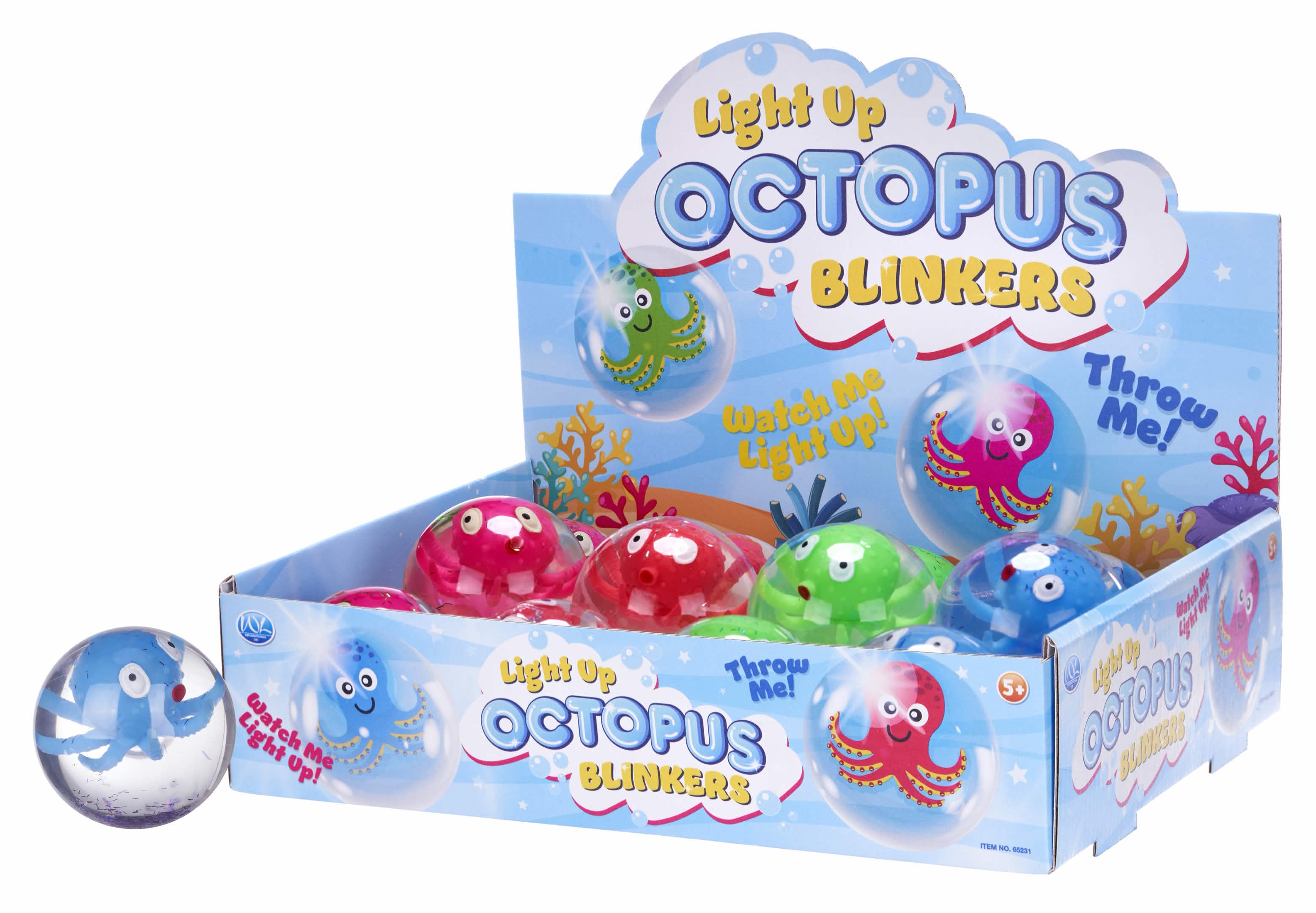 65mm Light Up Octopus Blinker Balls (12pcs)