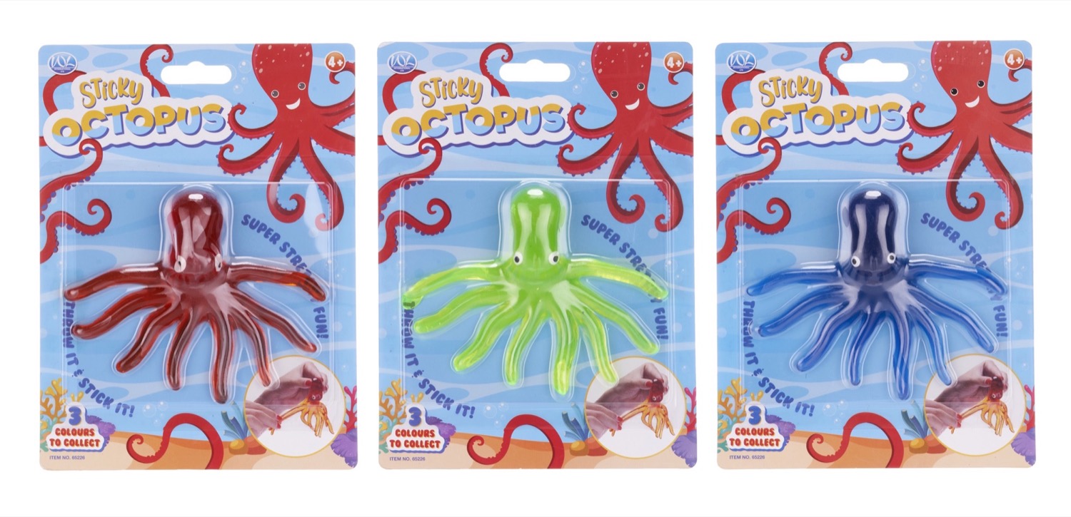 Sticky Stretchy Octopus 3asst (36pcs)