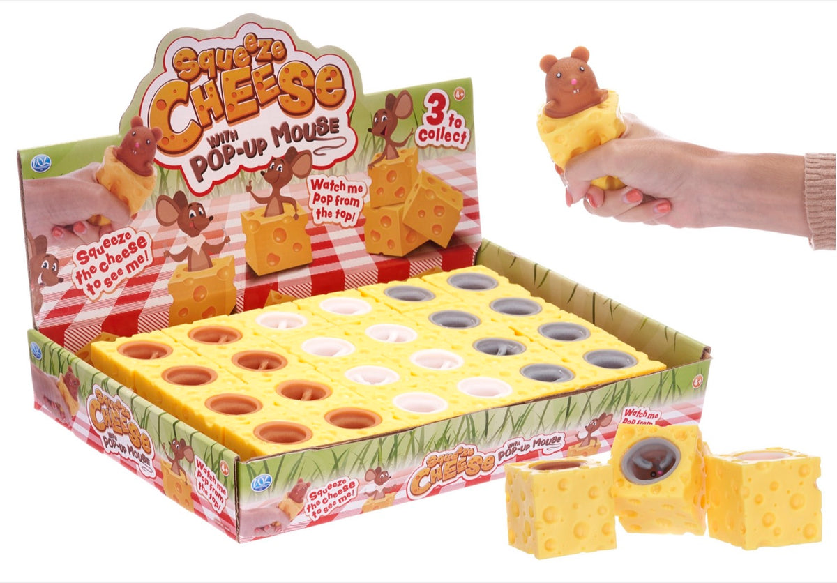 Squeeze Cheese Pop Out Mouse 3asst (24pcs)