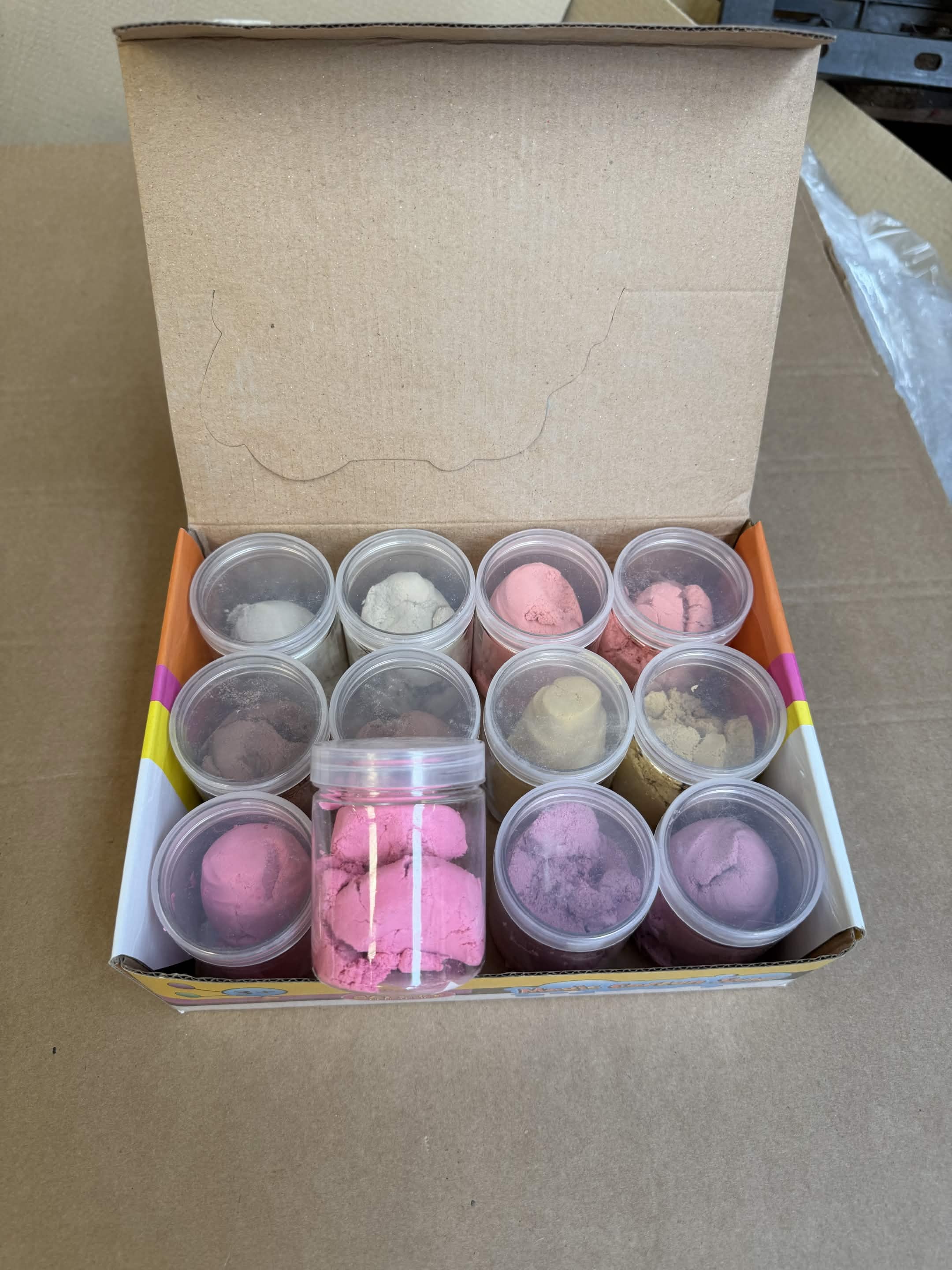 Magic Cotton Sand Tubs 6asst (12pcs)