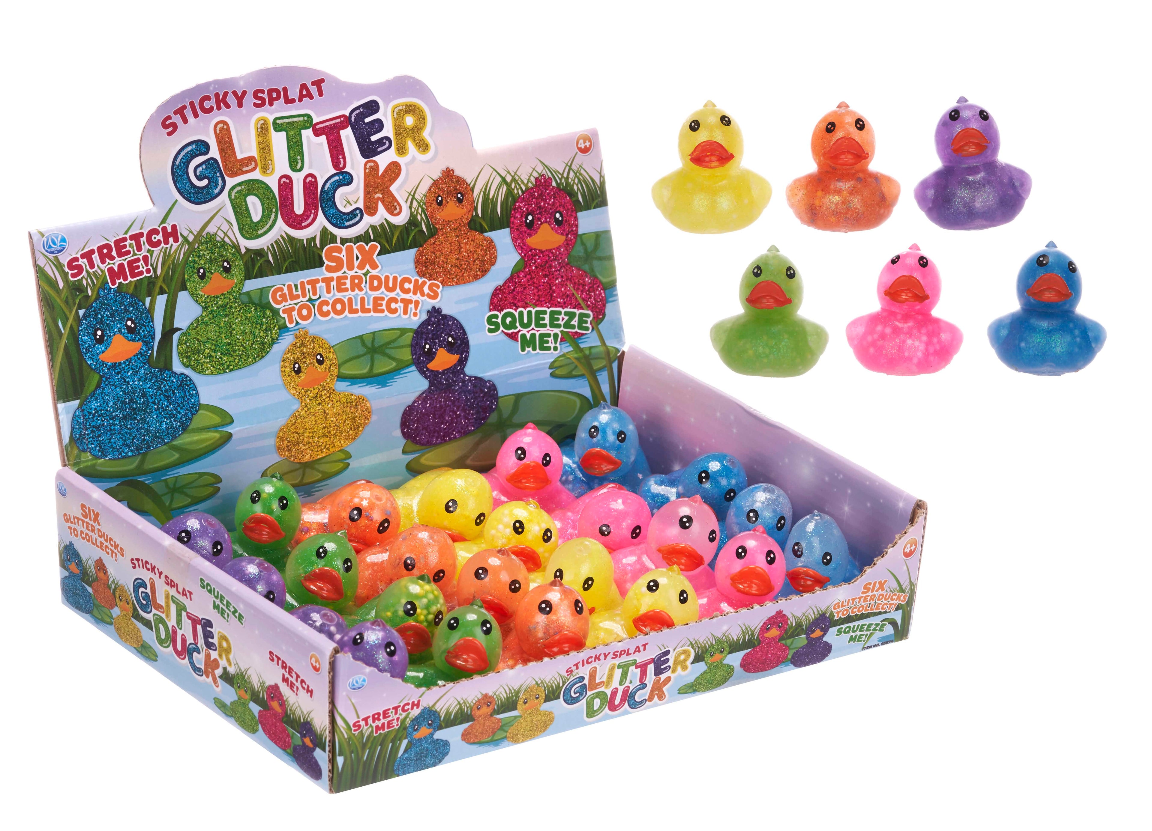 Sticky Splat Duck Glittered 6cm (24pcs)